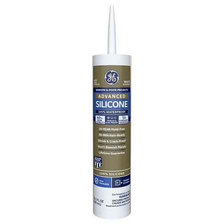 Silicone Ii GE Advanced White Silicone 2 Window and Door Caulk Sealant 10.1 oz GE-5010